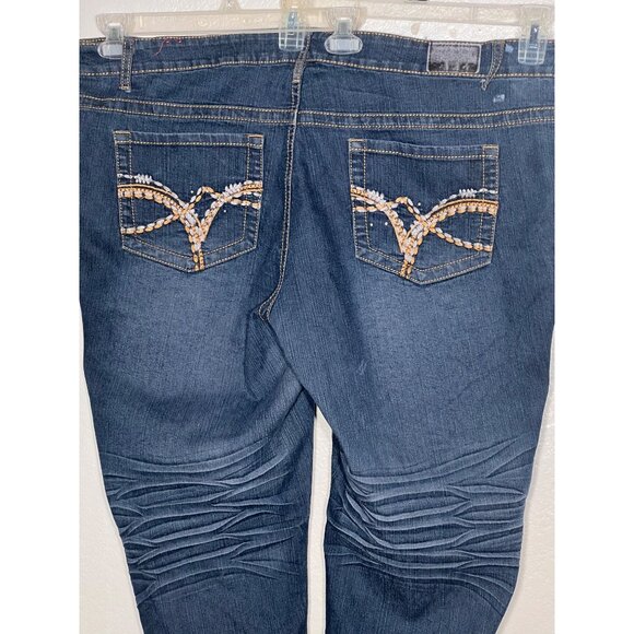 Jeans Colony 22 Denim Skinny Jeans Embroidered Back Pocket Plus Size Comfortable - Picture 8 of 15